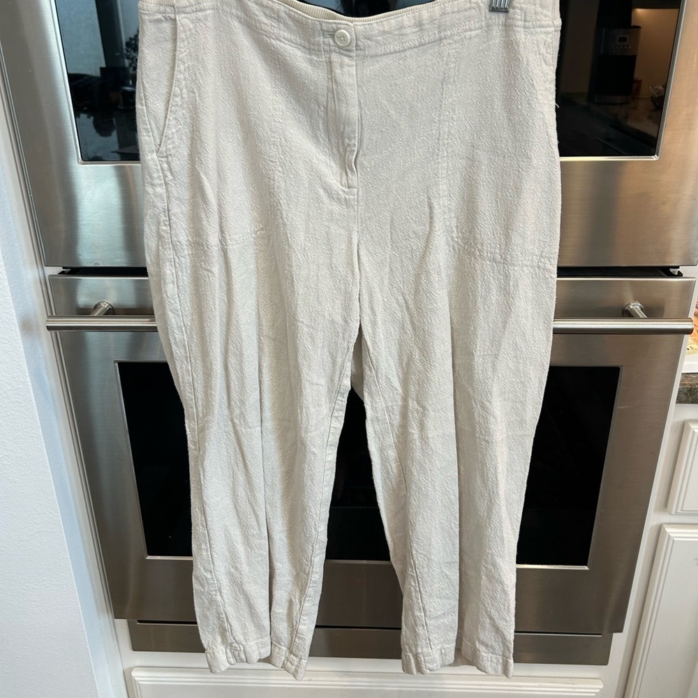 J. Jill Cream Capris, linen/Rayon, size S, GUC